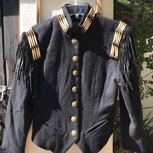 Black wool western theme jacket